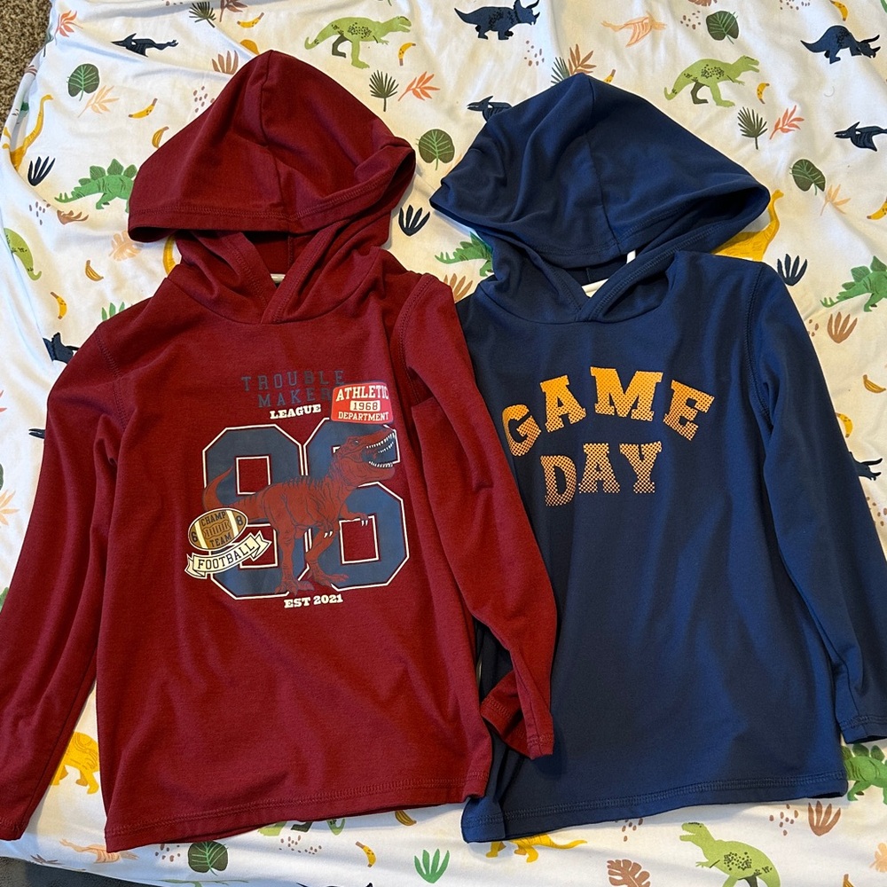 Kids' Red and Blue Dinosaur & Game Day Shirts